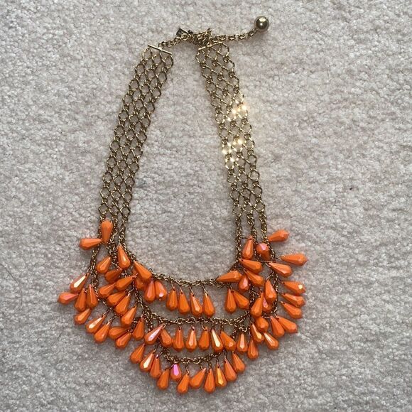 Kate Spade Iridescent Orange Statement Necklace!! - Picture 1 of 8